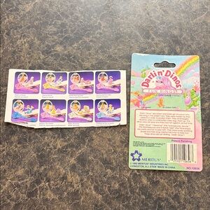 Vintage 1990s Toy Darlin' Dinos Fun Rings Backing Card Doll Original Packaging